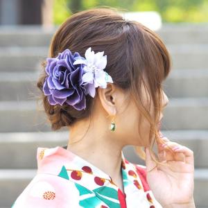 浴衣 髪飾り フラワー クリップ シック ロー...の詳細画像3