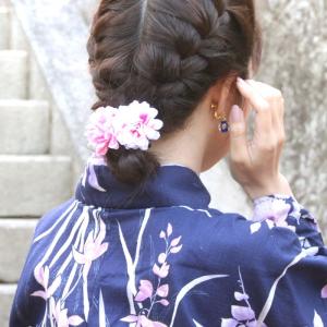 浴衣 髪飾り フラワー ヘアゴム キュート 2...の詳細画像3