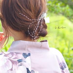 和装 髪飾り ヘアクリップ しだれ パール ゴ...の詳細画像3