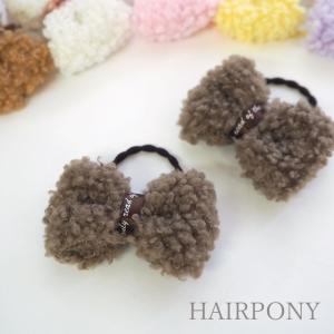 ヘアゴム リボン ポニー スノークリスタル オーガンジーりぼん