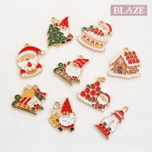 クリスマス エポ チャーム サンタ と ソリ いちご ケーキ カン付き ゴールド メタルチャーム モチーフ ハンドメイド クラフト 手芸 アクセサリーパーツ｜ハンドメイド用品&アクセサリー BLAZE