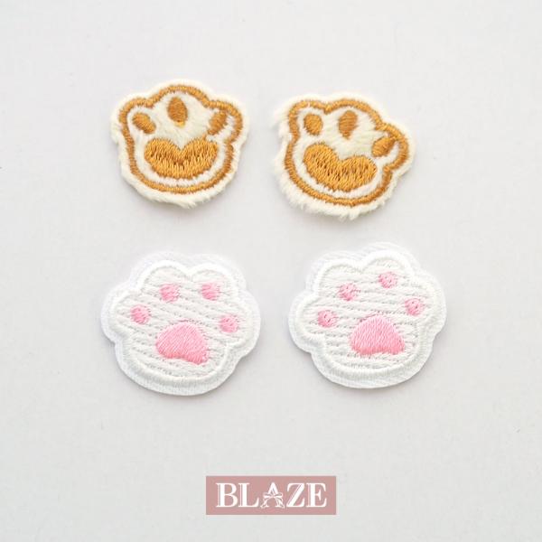 2個入り ワッペン アイロン 接着 刺繍 アップリケ 肉球 ミニ BLAZE ハンドメイド クラフト...