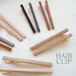 BLAZE ヘアクリップ ウッド 三角 × ゴールド ヘアピン 2本セット