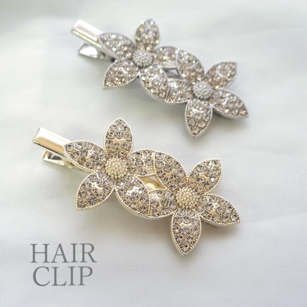 クリップ ｋｉｒａｋｉｒａ フラワー 約3×6.5cm 全2色 BLAZE ヘアアクセサリー アクセ...