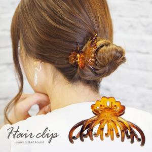 BLAZE スクエア クリップ マーブル カラー × ゴールド ヘアアクセ 髪
