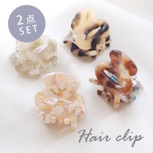 BLAZE ヘアクリップ セット マーブル シェル ゴールド 細め 大人