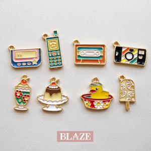 BLAZE カン付き ビーズ チャーム クラック2個セット アクセサリー