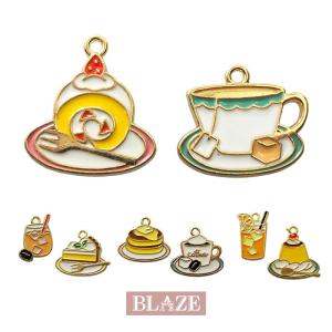 2個入り エポ チャーム カフェメニュー カン付き 2種セット BLAZE メタルチャーム 金属チャーム アクセサリーチャーム アクセサリーパーツ 商用利用可能