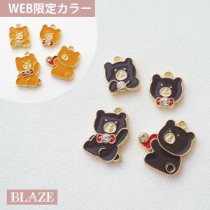 エポチャーム ベアー ラインストーン カン付き 商用利用可 金属パーツ アクセサリー ゴールド 素材 かわいい 動物 BLAZE ハンドメイド クラフト 手芸 手作り