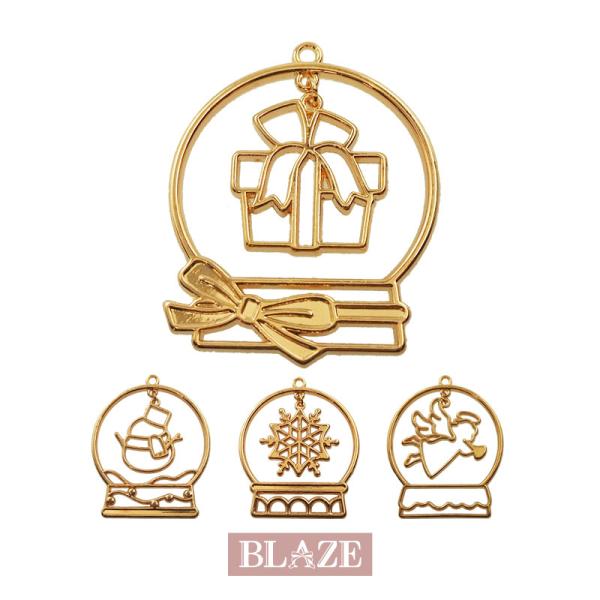 ゆらゆら空枠 スノードーム 全4種 BLAZE レジン枠 フレーム カン付き メタルチャーム 金属チ...