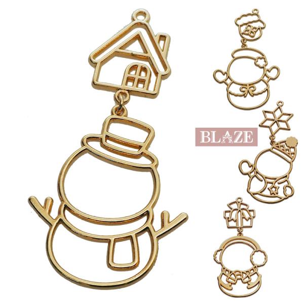 ゆらゆら 空枠 雪だるま フレーム レジン レジン枠 枠 セッティング オリジナルデザイン カン付き...