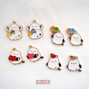2個入り エポチャーム シマエナガ ファンシー カン付き 金属チャーム アクセサリー パーツ ゴールド ハンドメイド 素材 材料 商用利用可能 おしゃれ かわいい｜ハンドメイド用品&アクセサリー BLAZE