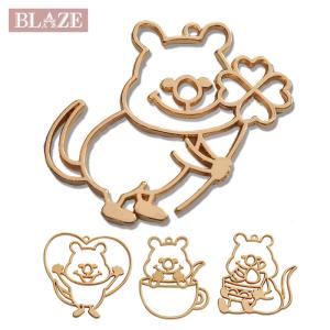 BLAZE 空枠 シマエナガ フラワーハート レジン カン付き チャーム 金属