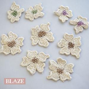 BLAZE スパンコール フラワー パーツ オーロラクリア 亀甲 2個セット
