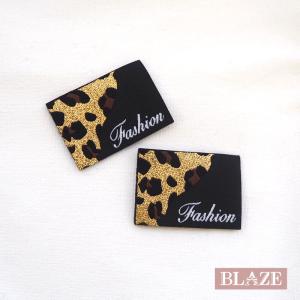 BLAZE タグ ハンドメイド用 2枚セット ブラック＆ブルー 織りタグ