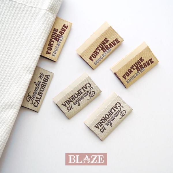 【3枚入り】ハンドメイド用 刺しゅう 挟みタグ 英字 ベージュ BLAZE ハンドメイド クラフト ...