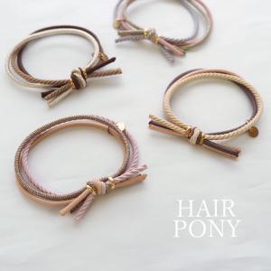 デザインゴム トリプルゴム BLAZE 3連 ヘアゴム ミックスカラー ゴールドプレート ヘアアクセサリー ヘアポニー 髪留め 髪飾り
