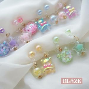 BLAZE イヤリング カラーカボション ビーズ レジン アクセサリー