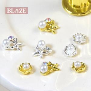 封入パーツ ネイルパーツ メタル ヒトデ シェル 2個セット BLAZE 商用利用可能 ハンドメイド 手芸 手作り 素材 材料 おしゃれ レジン UVレジン｜blaze-japan