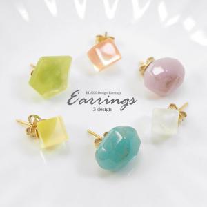 ピアス & イヤリング カラー ストーン BLA...の商品画像