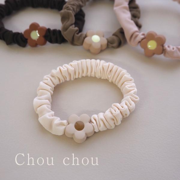 シュシュ ミニ フラワー ナチュラル カラー 花 ヘアゴム ヘアアクセ アクセサリー 髪飾り 髪留め...