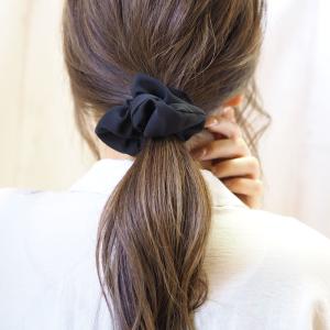 シュシュ シフォン サテン シンプル ヘアアク...の詳細画像5