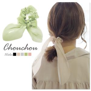 シュシュ ロング りぼん サテン オーガンジー ...の商品画像