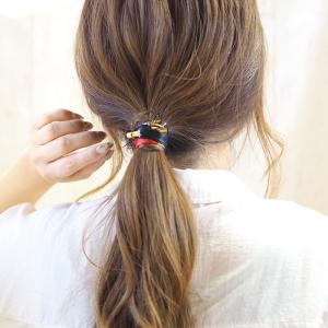 ワイヤーポニー スカーフ柄 ヘアアクセサリー ...の詳細画像3