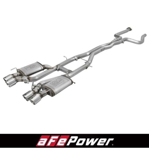 +BS aFe キャデラック ATS-V 3.6L 2016-2019年 NPPバルブ付き エキゾー...