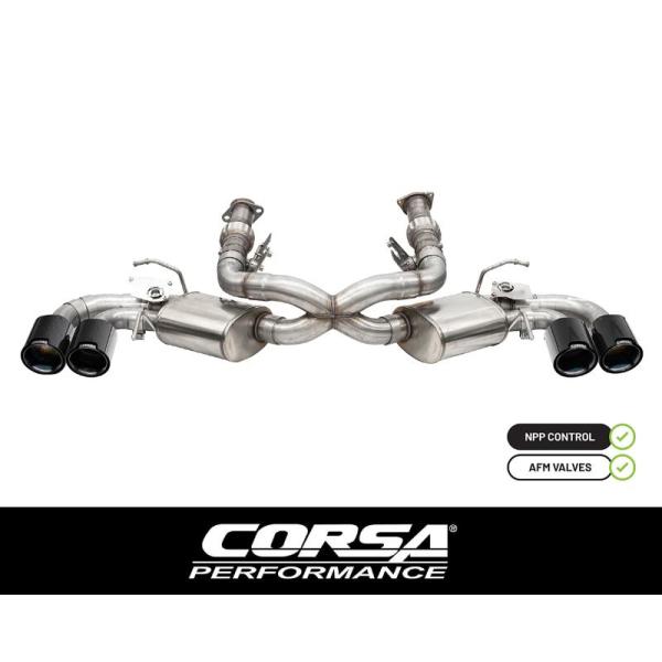 +BS Corsa シボレー コルベット C8 6.2L V8 20年~ キャットバック +18hp...