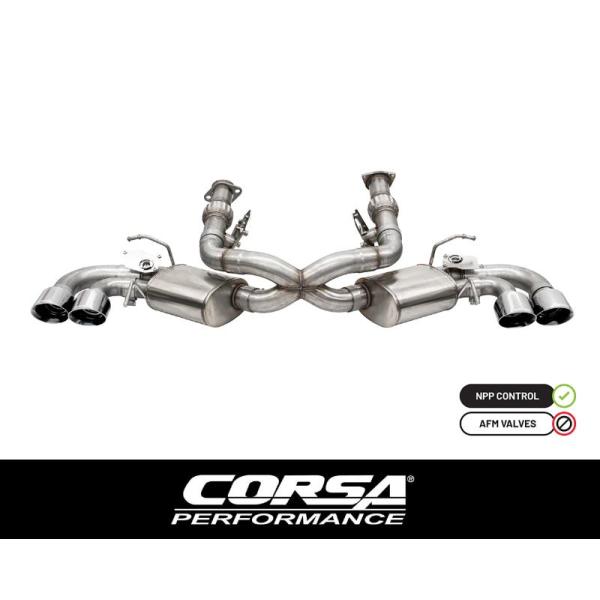 +BS Corsa シボレー コルベット C8 6.2L V8 2020年~ キャットバック +18...