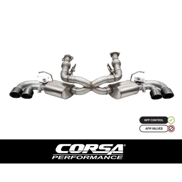 +BS Corsa シボレー コルベット C8 6.2L V8 2020年~ キャットバック +18...