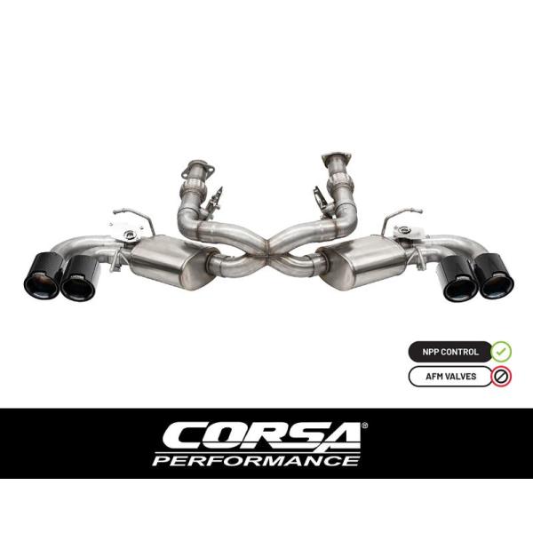 +BS Corsa シボレー コルベット C8 6.2L V8 2020年~ キャットバック +18...