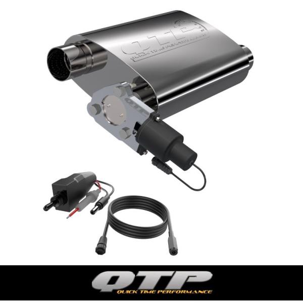 +BS QTP 汎用 リバース スクリーマー マフラー タイコ 2.5in エキゾースト カットアウ...