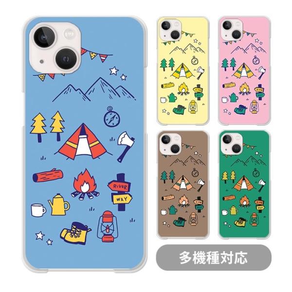 スマホケースクリアケース ハードケース 透明 キャンプ アウトドア キャンピング iphone17 ...