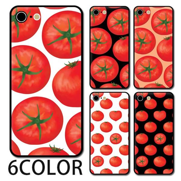 スマホケース ラウンド ガラス トマト TOMATO 夏 野菜 iphone16 iphone15 ...