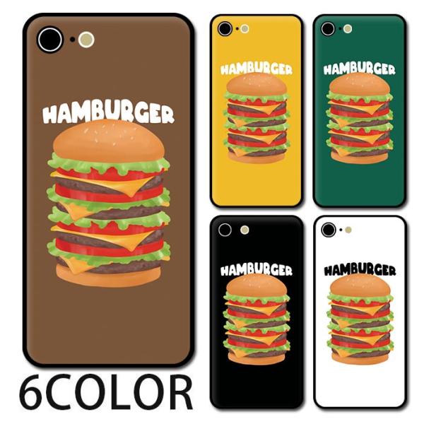 スマホケース ラウンド ガラス ハンバーガー バーガー ハンバーグ 食べ物 アメリカン iphone...