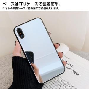 スマホケース ミラー 鏡面 ラウンド ガラス ...の詳細画像1