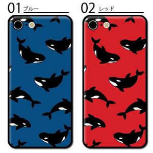 スマホケース ミラー鏡面 ラウンド シャチ 海...の詳細画像1