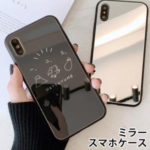スマホケース ミラー鏡面 ラウンド レトロ 昭和レトロ 黒電話 レトロ