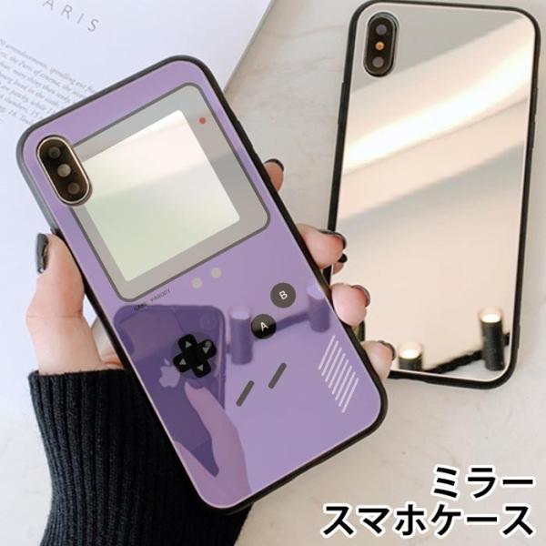 スマホケース ミラー鏡面 ラウンド ゲーム機風 ゲーム ユニーク おもしろ 韓国 ゲーム画面 iph...