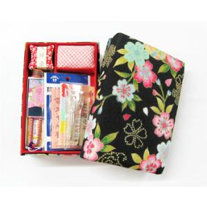 VA001]京都老舗みすや忠兵衛 友禅染お裁縫箱（大） 赤友禅[RPT