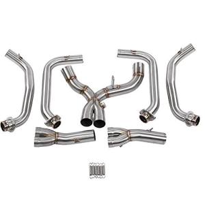 Qiilu オートバイの変更 排気ベント フロントパイプリンクコネクト KAWASAKI