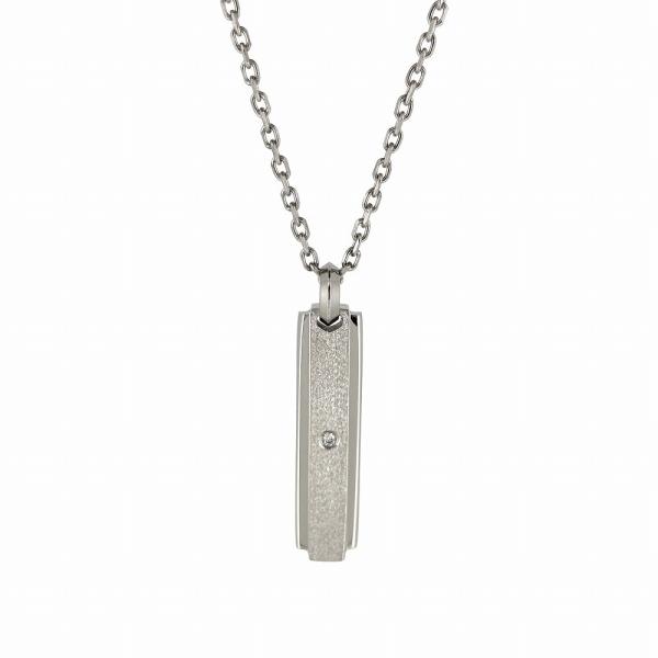 プレートネックレス ジルコニア ステンレス 金属アレルギー シルバー ジュエリー アクセサリー メン...