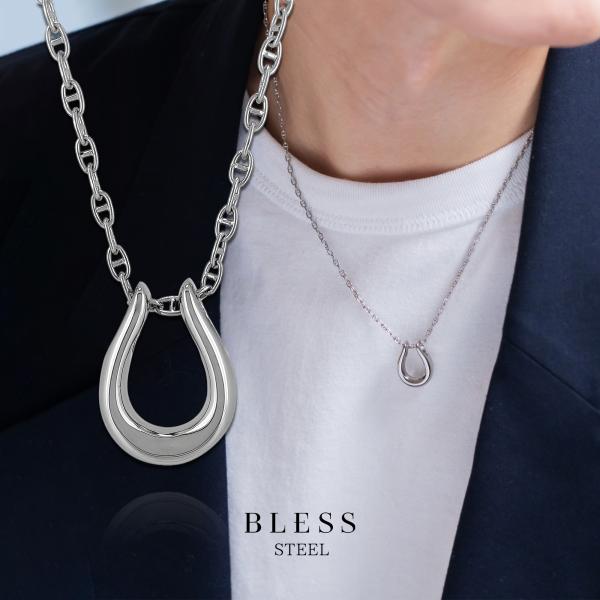 ホースシューネックレス【ステンレス ネックレス メンズ BLESS ブレス 】送料無料