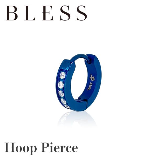 フープピアス(片耳用)【ステンレス ピアス メンズ レディース BLESS ブレス ブルーカラー】