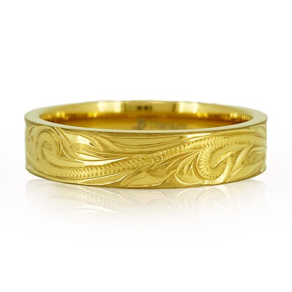 ハワイアンジュエリーリング 指輪 チタン ゴールド アクセサリー ハワイアンジュエリー メンズ レデ...