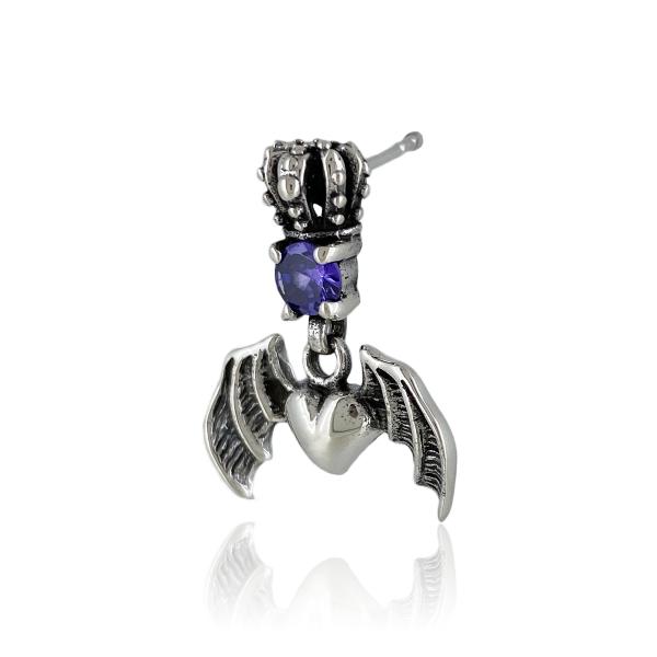 ハートバットピアス(片耳用)【シルバー ピアス メンズ レディース BLESS ブレス】