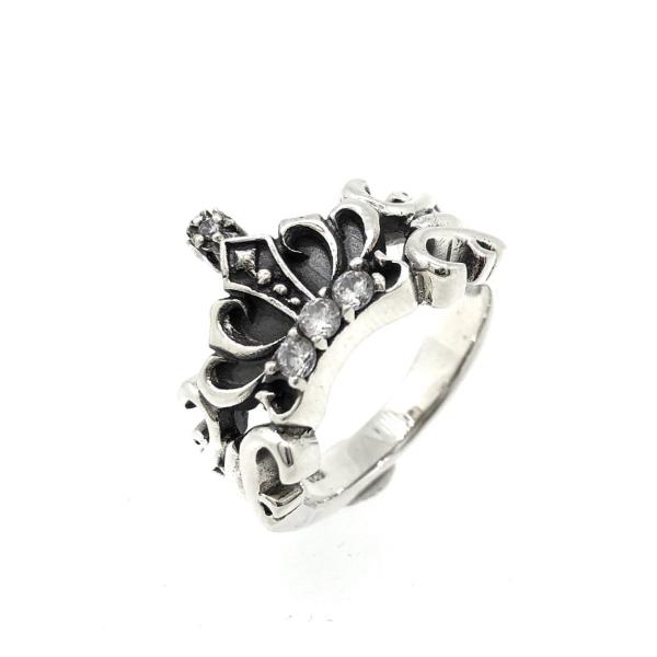 クラウンリング メンズ レディース 指輪 ジュエリー アクセサリー シルバー ユニセックス ジルコニ...