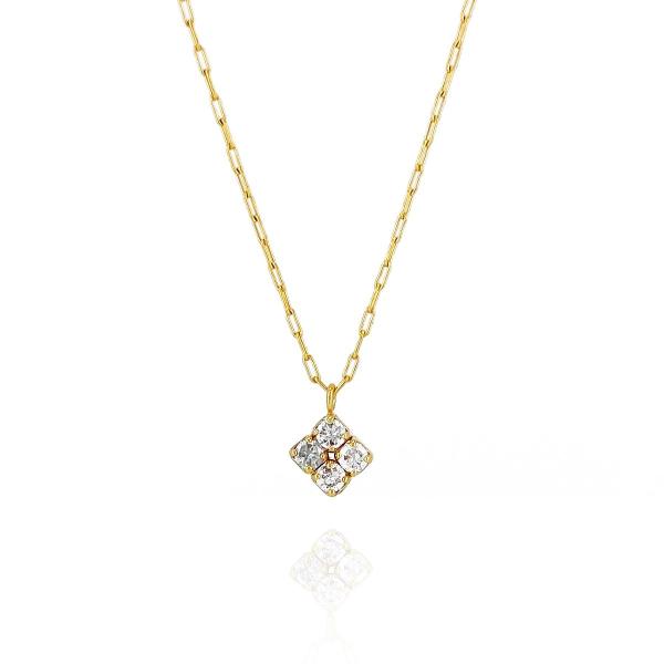 4クローバーネックレス ステンレス ネックレス レディース Petit Collection プチコ...